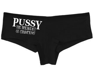 Pussy The Breakfast Of Champions - Black Boy Short