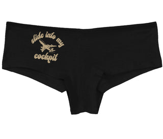 Slide Into My Cockpit - Black Boy Short