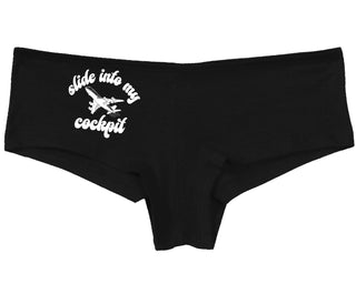 Slide Into My Cockpit - Black Boy Short