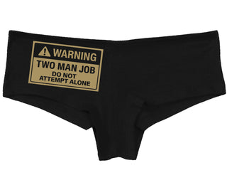 Warning Two Man Job - Black Boy Short