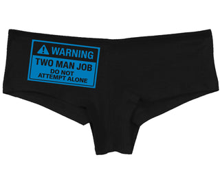 Warning Two Man Job - Black Boy Short