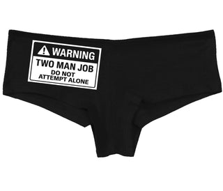 Warning Two Man Job - Black Boy Short