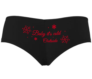 Baby It's Cold Outside - Black Boyshort