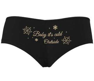 Baby It's Cold Outside - Black Boyshort