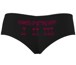 Chances Of Getting Lucky - More Wine - Black Boyshort