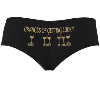 Chances Of Getting Lucky - More Wine - Black Boyshort