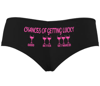 Chances Of Getting Lucky - More Wine - Black Boyshort
