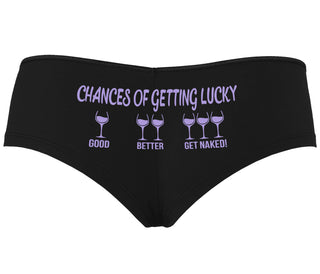 Chances Of Getting Lucky - More Wine - Black Boyshort