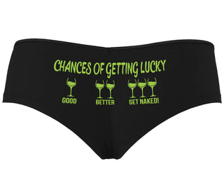 Chances Of Getting Lucky - More Wine - Black Boyshort