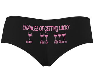 Chances Of Getting Lucky - More Wine - Black Boyshort
