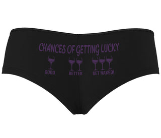 Chances Of Getting Lucky - More Wine - Black Boyshort