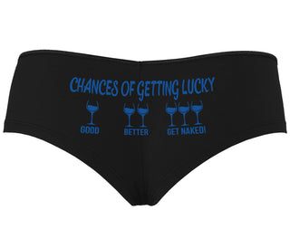 Chances Of Getting Lucky - More Wine - Black Boyshort