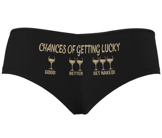 Chances Of Getting Lucky - More Wine - Black Boyshort