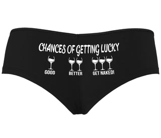 Chances Of Getting Lucky - More Wine - Black Boyshort