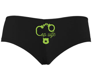 Cop Wife - Cute Handcuffs - Black Boyshort