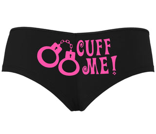 Cuff Me - Cute Handcuff Design - Black Boyshort