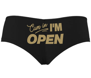 Cum In I'm Open - Black Boyshort