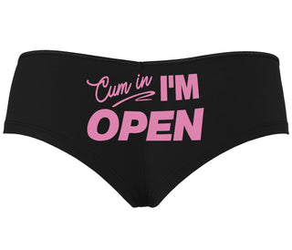 Cum In I'm Open - Black Boyshort