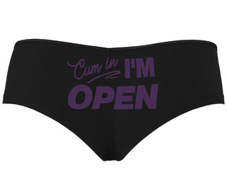 Cum In I'm Open - Black Boyshort