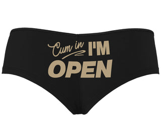 Cum In I'm Open - Black Boyshort