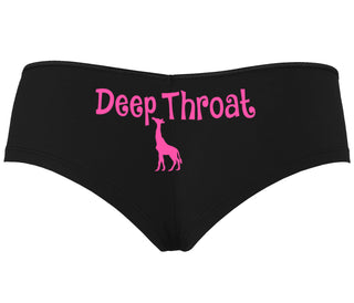 Deepthroat - Funny Giraffe Logo - Black Boyshort