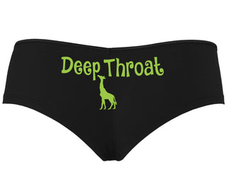 Deepthroat - Funny Giraffe Logo - Black Boyshort