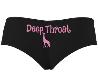 Deepthroat - Funny Giraffe Logo - Black Boyshort