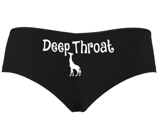 Deepthroat - Funny Giraffe Logo - Black Boyshort