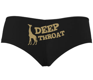 Deep throat - Giraffe Funny Logo - Black Boyshort