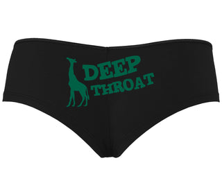 Deep throat - Giraffe Funny Logo - Black Boyshort