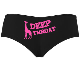 Deep throat - Giraffe Funny Logo - Black Boyshort