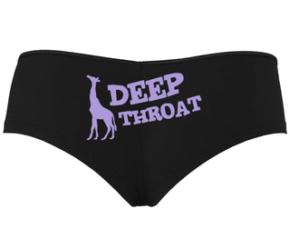 Deep throat - Giraffe Funny Logo - Black Boyshort