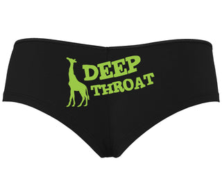 Deep throat - Giraffe Funny Logo - Black Boyshort