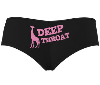 Deep throat - Giraffe Funny Logo - Black Boyshort