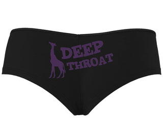 Deep throat - Giraffe Funny Logo - Black Boyshort