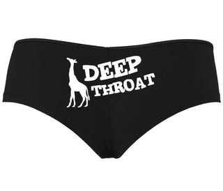Deep throat - Giraffe Funny Logo - Black Boyshort