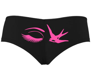 I Swallow - Eye Bird - Black Boyshort