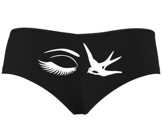 I Swallow - Eye Bird - Black Boyshort