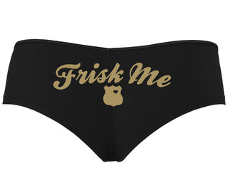 Frisk Me - Police Badge - Black Boyshort