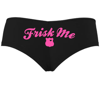 Frisk Me - Police Badge - Black Boyshort