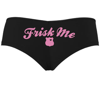 Frisk Me - Police Badge - Black Boyshort