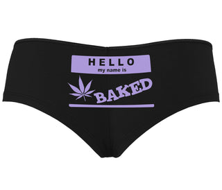 Hello My Name Is Baked - Black Boyshort