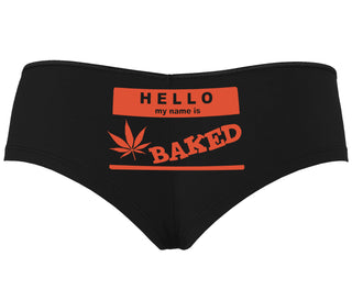 Hello My Name Is Baked - Black Boyshort