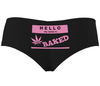 Hello My Name Is Baked - Black Boyshort