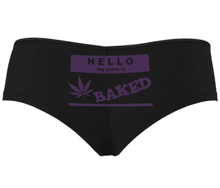 Hello My Name Is Baked - Black Boyshort