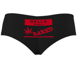Hello My Name Is Baked - Black Boyshort