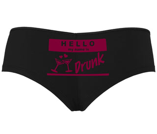 Hello My Name Is Drunk - Black Boyshort