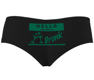 Hello My Name Is Drunk - Black Boyshort