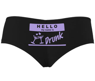 Hello My Name Is Drunk - Black Boyshort