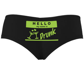 Hello My Name Is Drunk - Black Boyshort